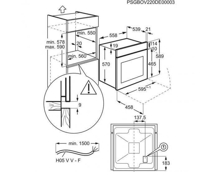 Фурна за вграждане Electrolux EOF3H40BW , 65 , Push бутони , А , Водно почистване