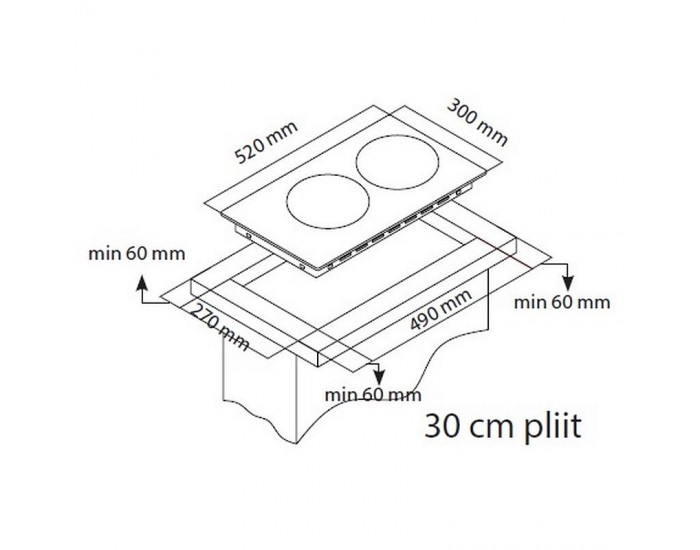 Вграден керамичен плот Whirlpool WRD 6030 B , Електрически