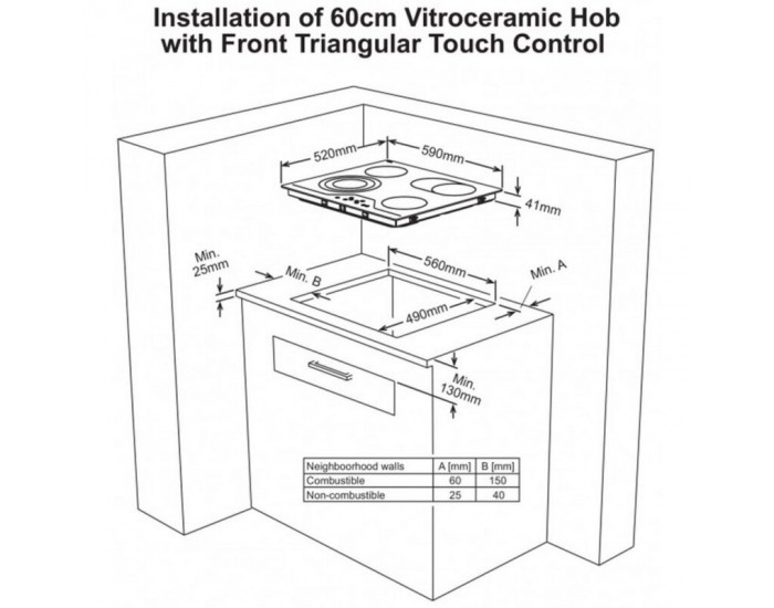 Вграден керамичен плот Sharp KH-6V08BS00 , Електрически