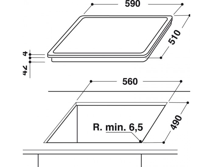 Вграден керамичен плот Indesit RI 360 C , Електрически