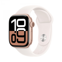 Смарт часовник Apple Watch 10 42mm Rose Gold/Light Blush Band M/L mwwj3 , 1.96 , 42.00 , 64 , Apple S10 SiP 64-bit Dual Core - Офис