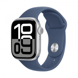 Смарт часовник Apple Watch 10 42mm Silver/Denim Sport Band S/M mwwa3 , 1.96 , 42.00 , 64 , Apple S10 SiP 64-bit Dual Core - Офис