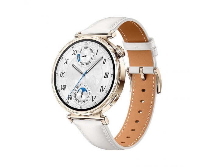 Смарт часовник Huawei WATCH GT 5 WHITE LEATHER 41mm Jana-B19L 55020DJT , 1.32 , 33.50