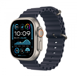 Смарт часовник Apple Watch Ultra 2 49mm Natural/Navy Ocean Band mx4d3 , 1.92 , 49.00 , 64 , Apple S9 SiP 64-bit Dual Core - Смарт Продукти, Смарт часовници