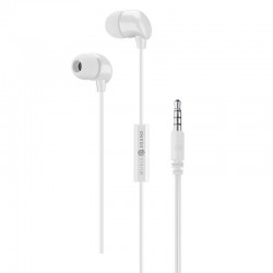 Слушалки с микрофон Cellularline Music Sound AUINEARMSW white - Офис