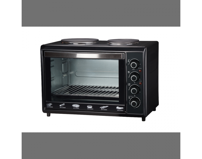 Готварска печка (мини) Crown CMO-240 , 2 ток , Черен