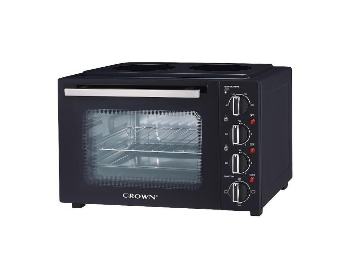Готварска печка (мини) Crown CMO-352CER , 2 ток , Черен