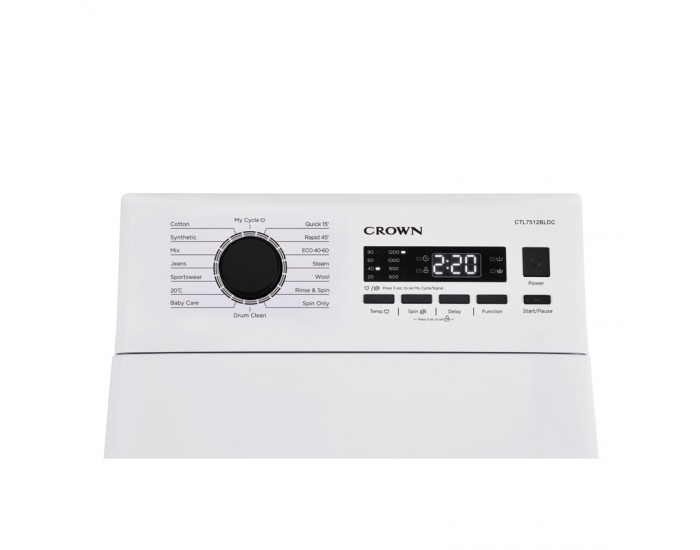 Пералня Crown CTL7512BLDC , 1200 об./мин., 7.50 kg, A , Бял