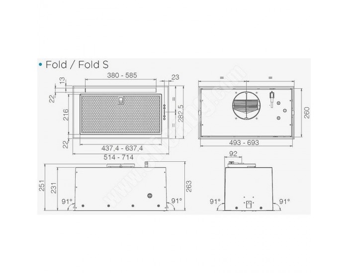 Вграден абсорбатор Elica FOLD BL MAT 52