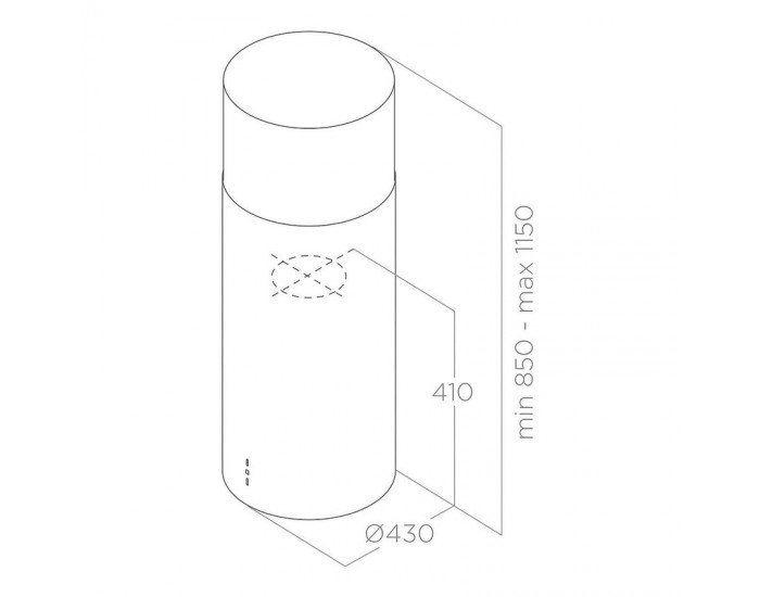Вграден абсорбатор Elica TUBE PRO ISLAND WH MAT/A/43