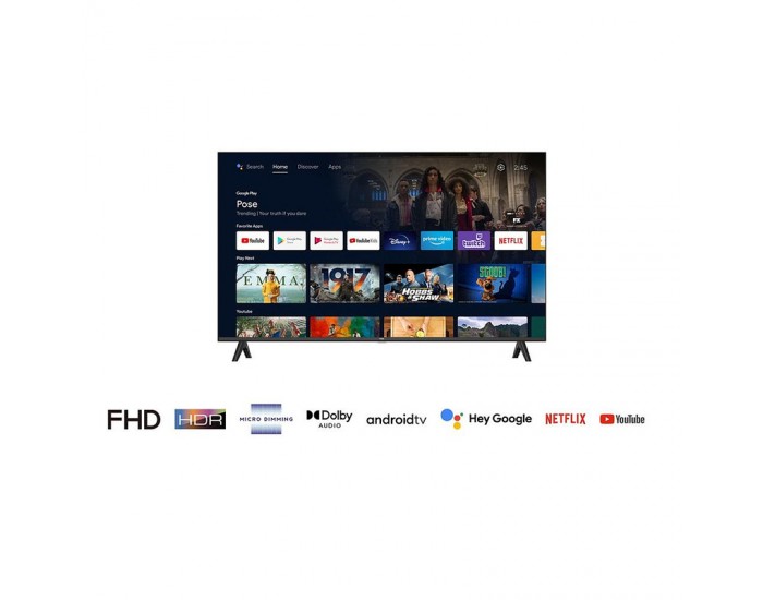 Телевизор TCL 43S51B , 108 см, 1920x1080 FULL HD , 43 inch, Android , LED , Smart TV