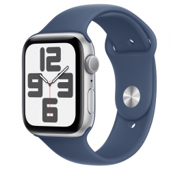 Смарт часовник Apple Watch SE2 v3 44mm Silver/Denim Band M/L mxer3 , 1.78 , 32 , 44.00 , Apple S8 SiP 64-bit Dual Core - Смарт Продукти, Смарт часовници