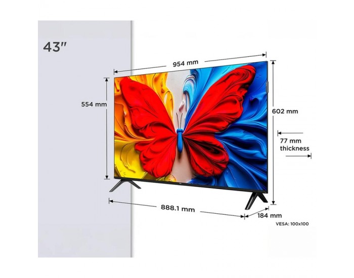 Телевизор TCL 43S5K , 108 см, 1920x1080 FULL HD , 43 inch, Android , LED , Smart TV
