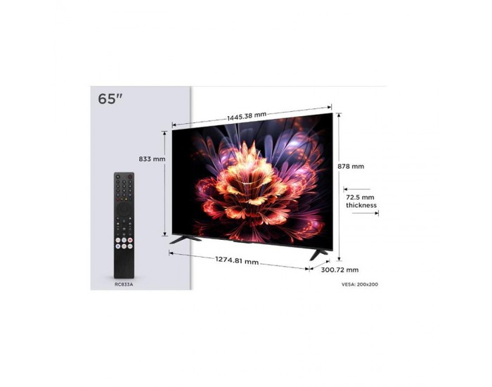 Телевизор TCL 65V6C , 164 см, 3840x2160 UHD-4K , 65 inch, Android , LED , Smart TV