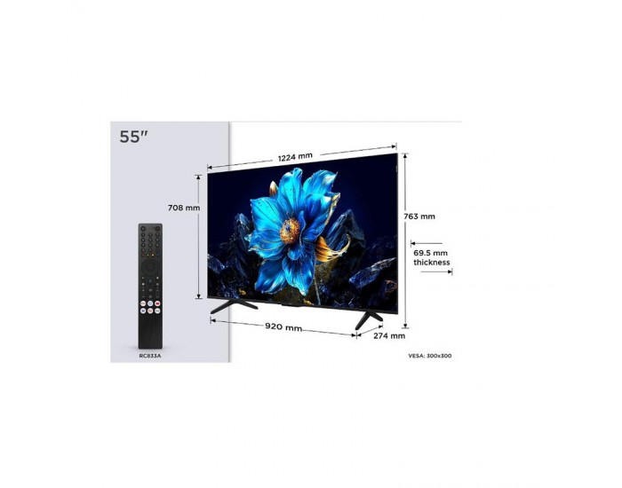 Телевизор TCL 55P7K , 139 см, 3840x2160 UHD-4K , 55 inch, Android , QLED