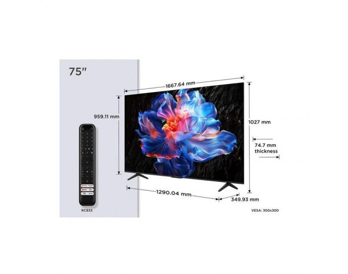Телевизор TCL 75V6C , 189 см, 3840x2160 UHD-4K , 75 inch, Android , LED , Smart TV