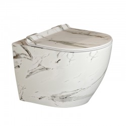 СТЕННА ТОАЛЕТНА ЧИНИЯ 4937 МРАМОРНО ТОРНАДО - Моноблокове, Тоалетни чини, Бидета и Структори