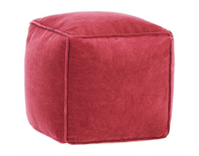 Sonata H Пуф, памучно кадифе, 40x40x40 см, розов
