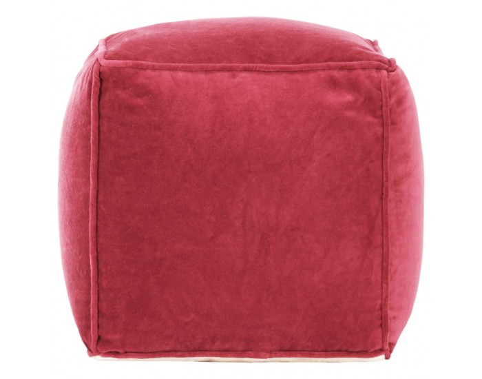 Sonata H Пуф, памучно кадифе, 40x40x40 см, розов