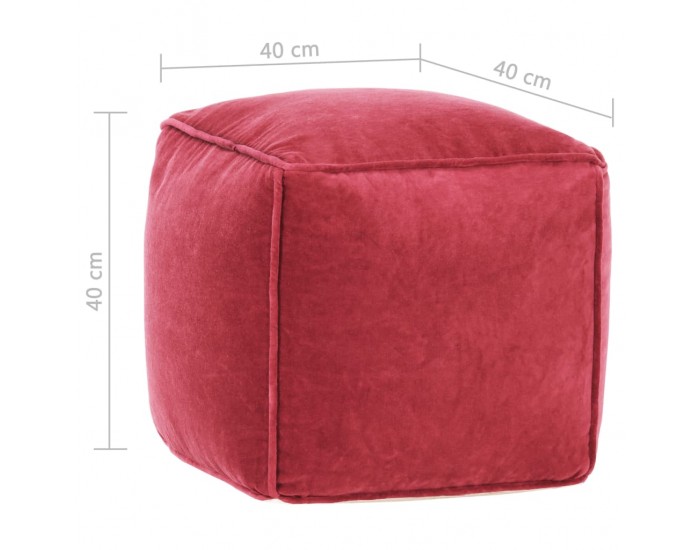 Sonata H Пуф, памучно кадифе, 40x40x40 см, розов