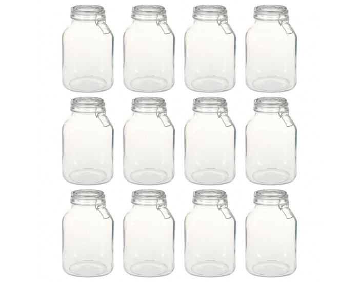 Sonata H Стъклени буркани с механизъм за затваряне, 12 бр, 3 л