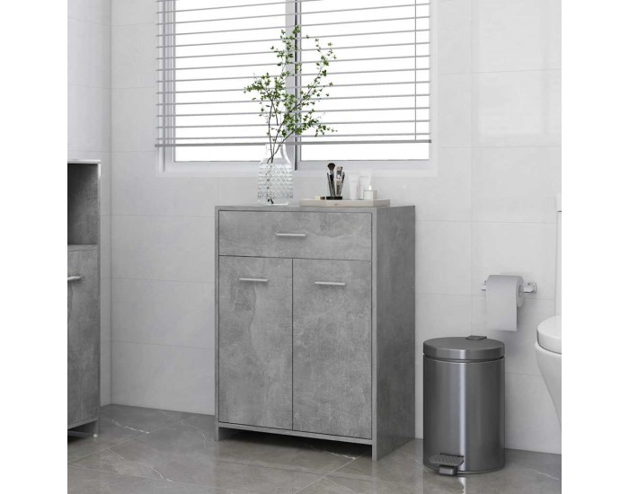 Sonata H Шкаф за баня, бетонно сив, 60x33x80 см, инженерно дърво