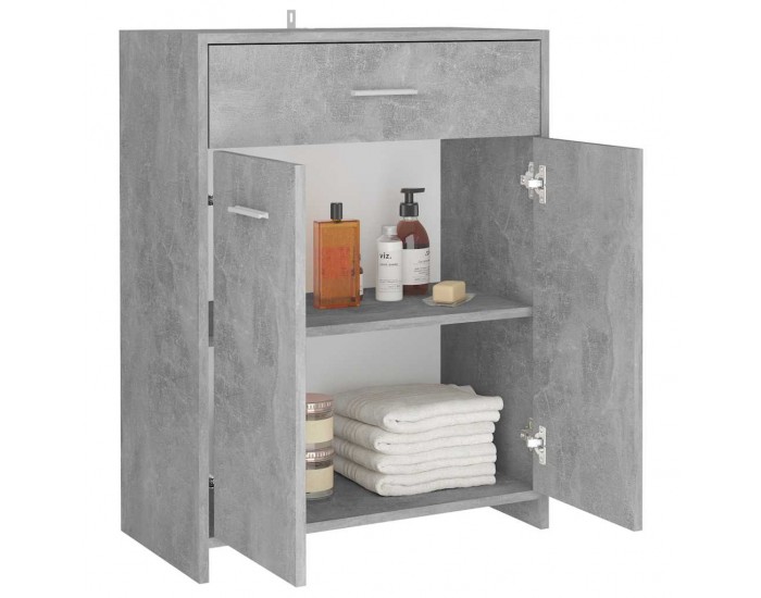 Sonata H Шкаф за баня, бетонно сив, 60x33x80 см, инженерно дърво