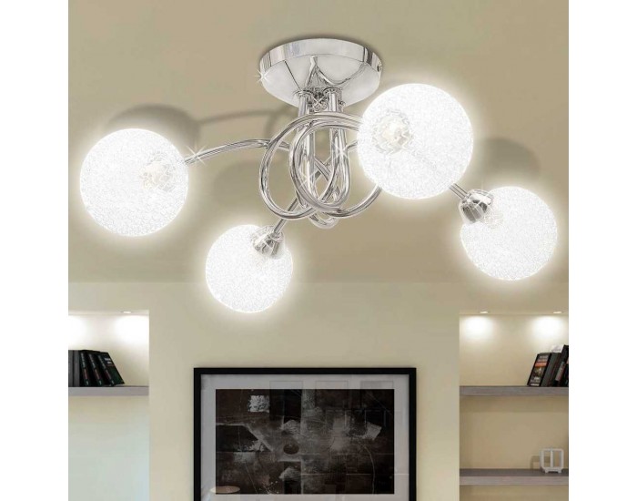 Лампа за таван с 4 мрежести абажура, за крушки тип G9