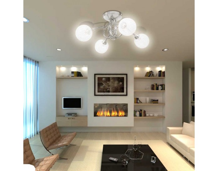 Лампа за таван с 4 мрежести абажура, за крушки тип G9