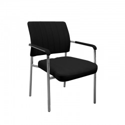 Посетителски стол RFG Glos M, екокожа, метална основа, до 120 kg, черен - Офис столове