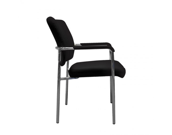 Посетителски стол RFG Glos M, екокожа, метална основа, до 120 kg, черен