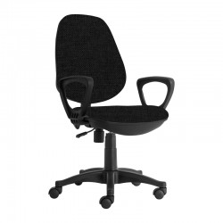 Ергономичен стол RFG Presto Black, текстил, до 130 kg, черен - Офис столове