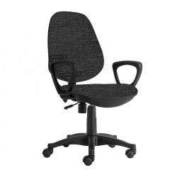 Ергономичен стол RFG Presto Black, текстил, до 130 kg, сив меланж - Офис столове