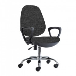 Ергономичен стол RFG Presto Chrome, текстил, до 130 kg, сив меланж - Rfg