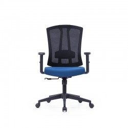 Офис стол RFG Brixxen W, дамаска и меш, Tilt механизъм, до 120 kg, тъмносиня седалка, черна облегалка - Офис столове