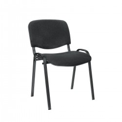 Посетителски стол ISO Black, текстил, метална основа, до 120 kg, черен - Офис столове