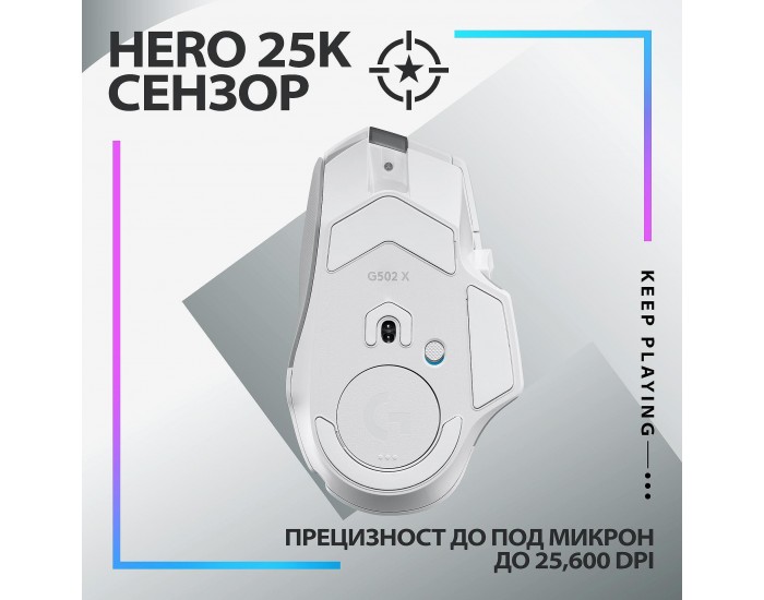 Мишка Logitech G502 X Plus Lightspeed RGB Бяла 910-006171