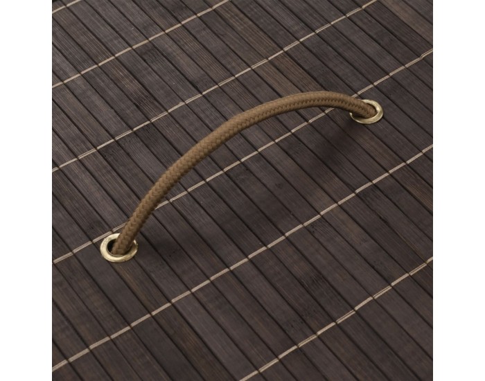 Sonata H Бамбуков кош за пране, овален, тъмнокафяв