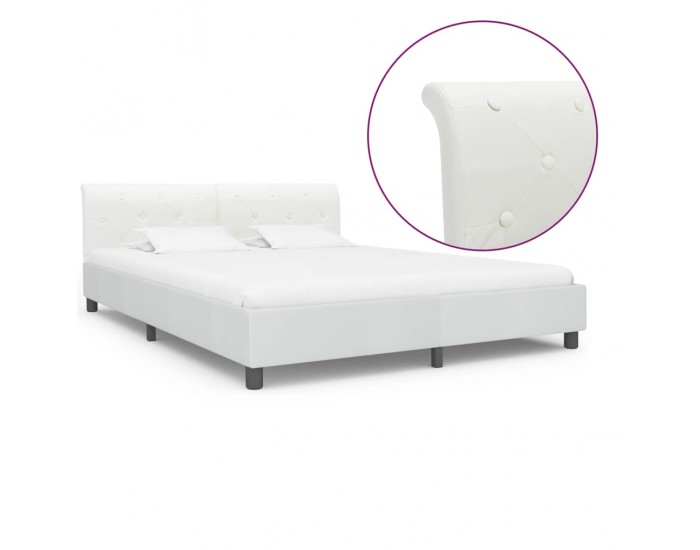 Sonata H Рамка за легло, бяла, изкуствена кожа, 180x200 cм