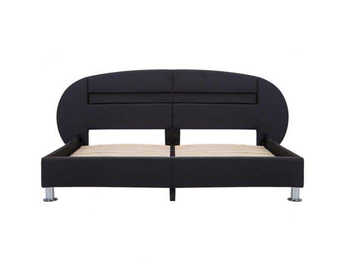 Sonata H Рамка за легло с LED, черна, изкуствена кожа, 180x200 cм