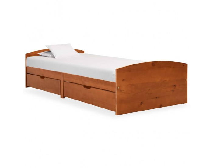 Sonata H Рамка за легло с 2 чекмеджета меденокафява бор масив 90х200 см