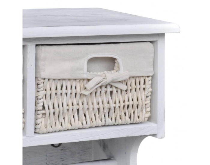 Sonata H Стенен рафт, бял, 60x23,5x33 см, дърво от пауловния