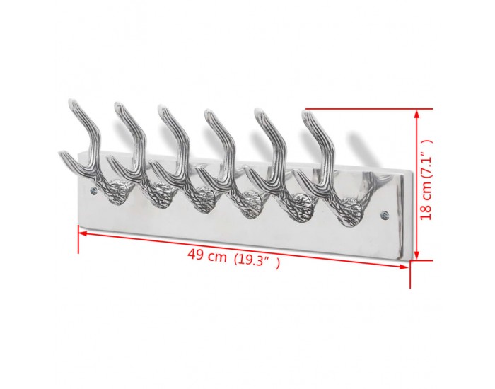 Алуминиева закачалка за палта / шапки / вратовръзки, сребриста