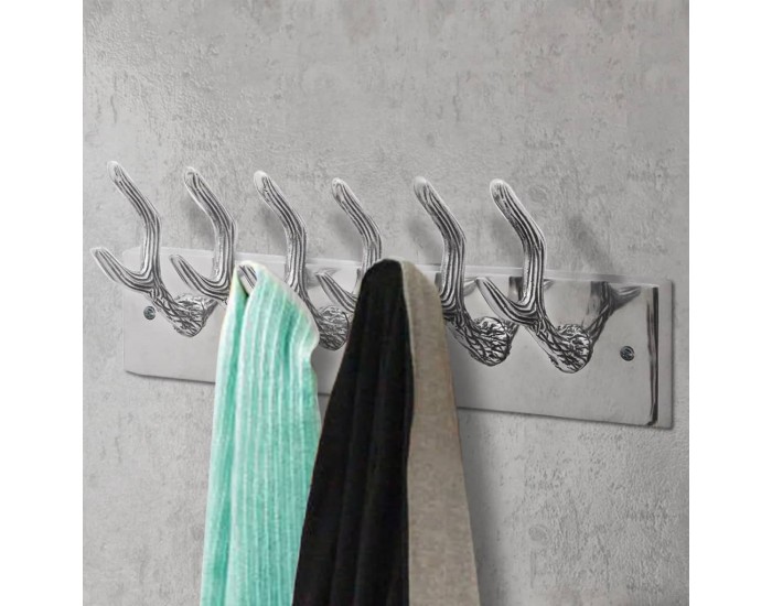 Алуминиева закачалка за палта / шапки / вратовръзки, сребриста