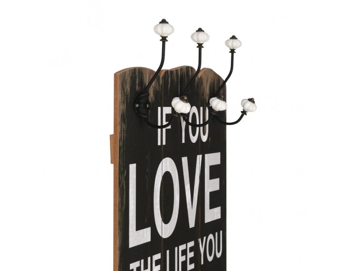 Sonata H Закачалка за дрехи с 6 куки, 120х40 см, LOVE LIVE