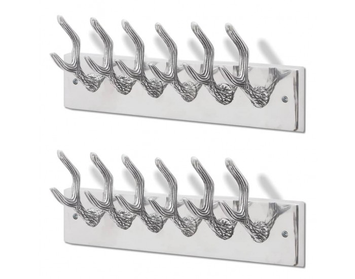 Sonata H Закачалки за палта за гардероб, 2 бр, сребристи, алуминий