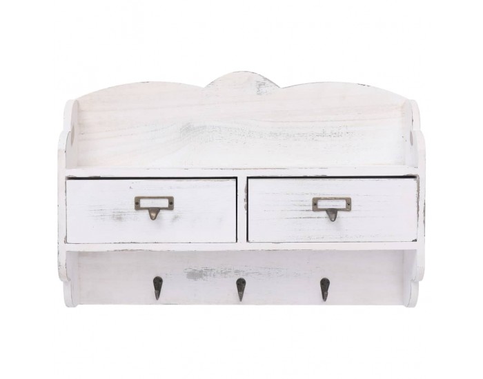 Sonata H Стенна закачалка за палта, бяла, 50x10x34 см, дърво