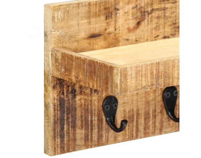 Sonata H Стенна закачалка за дрехи 60x15x20 см грубо мангово дърво масив