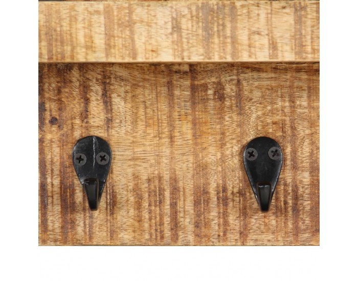 Sonata H Стенна закачалка за дрехи 60x15x20 см грубо мангово дърво масив