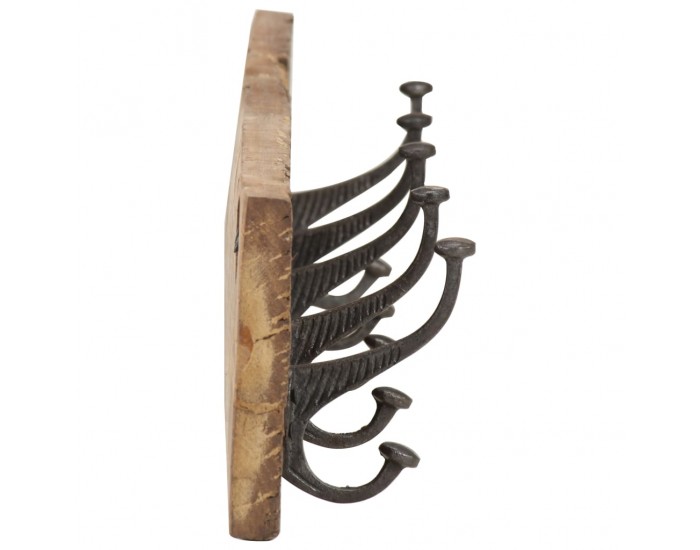 Sonata H Закачалка с 5 куки, 100x2,5x15 см, регенерирано дърво масив